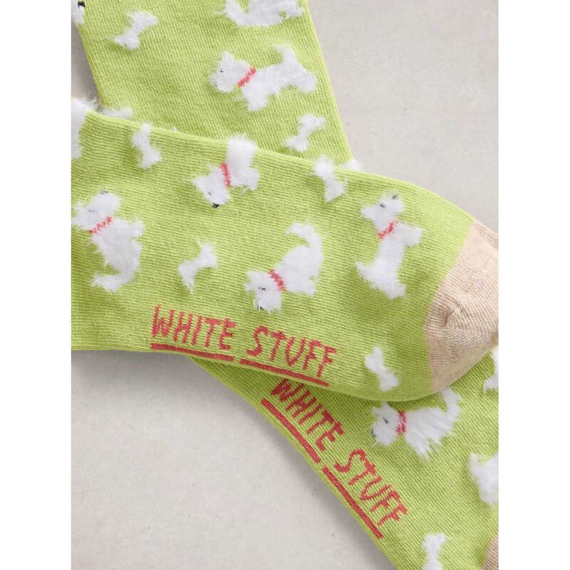 White Stuff Fluffy Dog Ankle Sock image number 1
